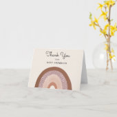 ヴィンテージレインボーガールベビーシャワーありがとうポストカー カード (黄色い花)