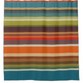 ヴィンテージレインボーストライプズ シャワーカーテン (正面)