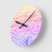 ヴィンテージレインボーツーリング革 ラウンド壁時計 (傾斜)