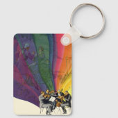 ヴィンテージレインボービクトリアンカップル踊り キーホルダー (裏面)