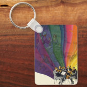 ヴィンテージレインボービクトリアンカップル踊り キーホルダー (正面)