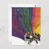 ヴィンテージレインボービクトリアンカップル踊り ポストカード (正面/裏面)