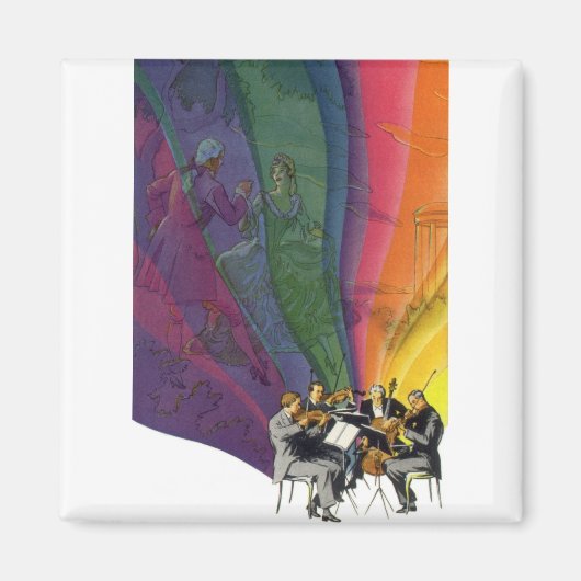 ヴィンテージレインボービクトリアンカップル踊り マグネット (正面)