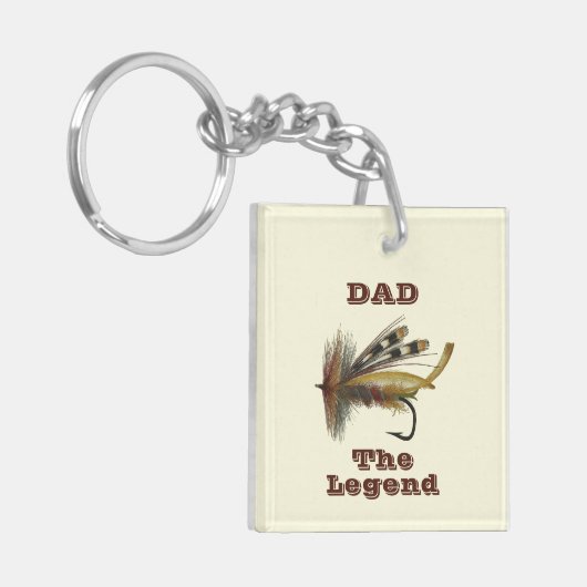 ヴィンテージレインボーフライ用魚釣りレジェンドパパ キーホルダー (正面左)