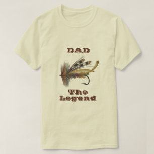 ヴィンテージレインボーフライ用魚釣りレジェンドパパT Tシャツ