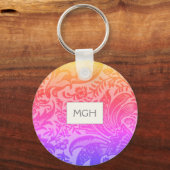 ヴィンテージレインボーフローラ植物単図 キーホルダー (正面)