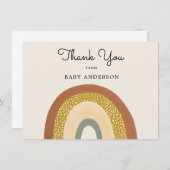 ヴィンテージレインボーベビーシャワーありがとうはがき (正面/裏面)