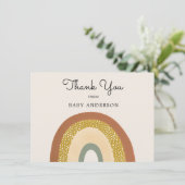 ヴィンテージレインボーベビーシャワーありがとうはがき (スタンド正面)