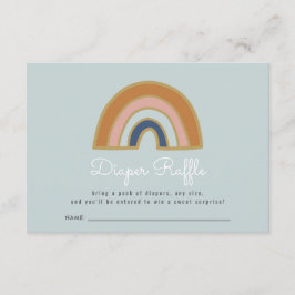 ヴィンテージレインボーベビーシャワーおむつラッフル エンクロージャーカード