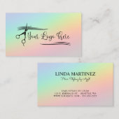 ヴィンテージレインボーホログラフィックグラデーションロゴ 名刺 (正面/裏面)