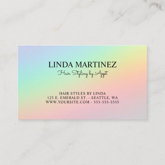 ヴィンテージレインボーホログラフィックグラデーションロゴ 名刺 (裏面)