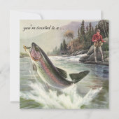 ヴィンテージレインボーマス魚魚釣り退職 招待状 (正面)