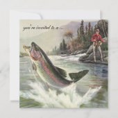 ヴィンテージレインボーマス魚魚釣り退職 招待状 (正面)