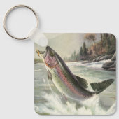 ヴィンテージレインボーマス魚、フィッシャーマン魚釣り キーホルダー (正面)