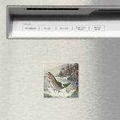 ヴィンテージレインボーマス魚、フィッシャーマン魚釣り マグネット (インサイチュ (食洗機))