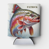 ヴィンテージレインボーマス魚 – フィッシャーマン魚釣り 缶クーラー (正面)