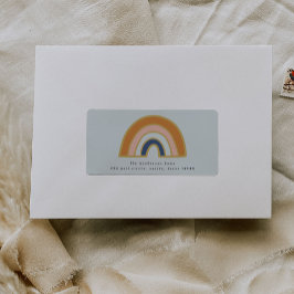 ヴィンテージレインボー差出人住所ラベル ラベル