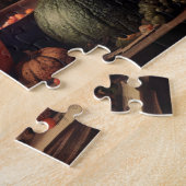 ヴィンテージレイヴン写真ゴシックハロウィーン ジグソーパズル (側面)