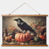 ヴィンテージレイヴン写真ゴシックハロウィーン 吊り下げ型タペストリー (正面)