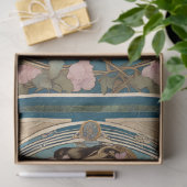 ヴィンテージレエレガントディアールヌーボーティール（緑がかった色）エフェメラ 薄葉紙 (ギフト)