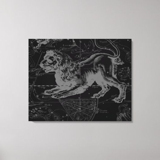 ヴィンテージレオコンステレーション地図Hevelius 1690 キャンバスプリント (正面)