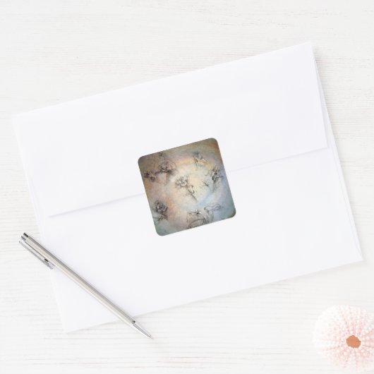 ヴィンテージレオナルドダヴィンチフラワーズシール スクエアシール (封筒)