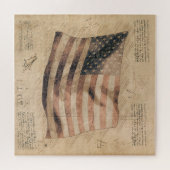 ヴィンテージレオナルドダヴィンチUSA国旗の再現 ジグソーパズル (横)