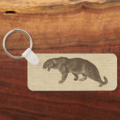 ヴィンテージレオパードイラストレーションオンバーラップ磁石 キーホルダー (裏面)