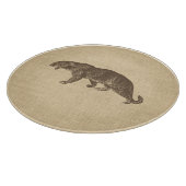 ヴィンテージレオパードイラストレーションオンバーラップ カッティングボード (角)