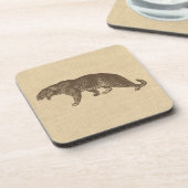 ヴィンテージレオパードイラストレーションオンバーラップ コースター (左側)