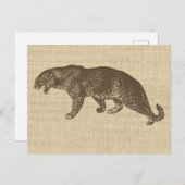 ヴィンテージレオパードイラストレーションオンバーラップ ポストカード (正面/裏面)