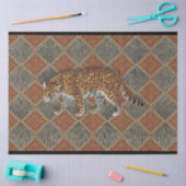 ヴィンテージレオパード印刷さび革スネークデコップメント 薄葉紙 (クラフト)