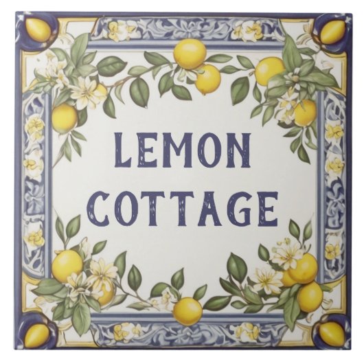 ヴィンテージレカスタムモンズハウスネームプレートプラークサイン タイル (正面)