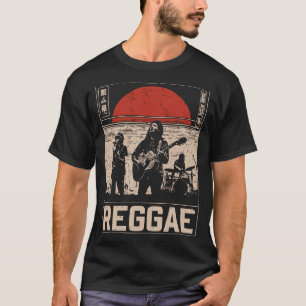ヴィンテージレゲエバンドアイランドミュージックリズムデザイン Tシャツ
