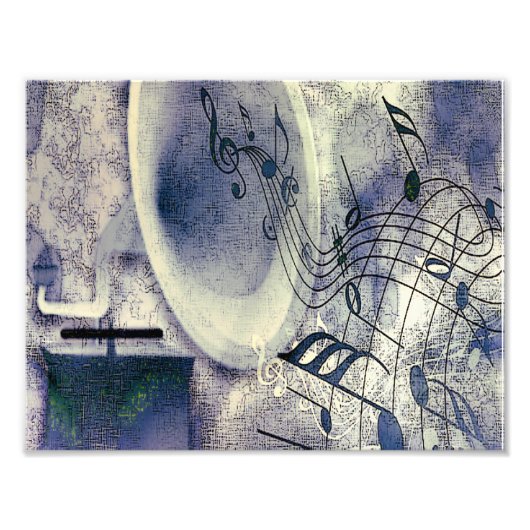 ヴィンテージレコードと音楽 フォトプリント            (正面)