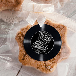ヴィンテージレコードのマイルストーンカスタマイズ誕生日 ラウンドシール
