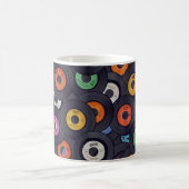 ヴィンテージレコードの音楽の背景 コーヒーマグカップ (中央)