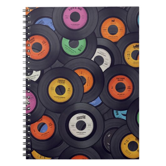 ヴィンテージレコードの音楽の背景 ノートブック (正面)