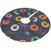 ヴィンテージレコードの音楽の背景 ブラッシュドポリエステルツリースカート (アングル)