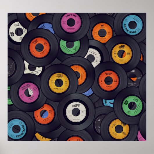 ヴィンテージレコードの音楽の背景 ポスター (正面)