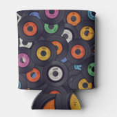 ヴィンテージレコードの音楽の背景 缶クーラー (裏面)