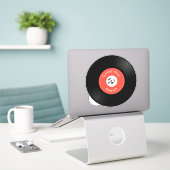 ヴィンテージレコードデザインシール シール (デスク上のノートパソコン)