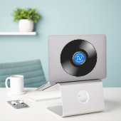 ヴィンテージレコードデザインシール シール (デスク上のノートパソコン)