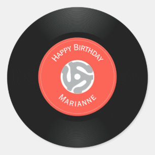 ヴィンテージレコードデザインシール ラウンドシール