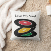 ヴィンテージレコードデザイン装飾用クッション クッション (ブランケット)