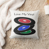 ヴィンテージレコードデザイン装飾用クッション クッション (ブランケット)