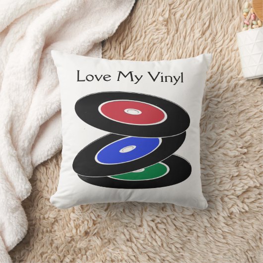 ヴィンテージレコードデザイン装飾用クッション クッション (ブランケット)