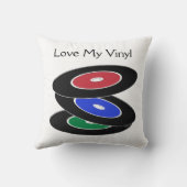 ヴィンテージレコードデザイン装飾用クッション クッション (裏面)