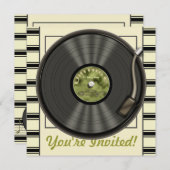 ヴィンテージレコードパーティの招待状 招待状 (正面/裏面)