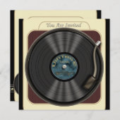 ヴィンテージレコードパーティの招待状 招待状 (正面/裏面)